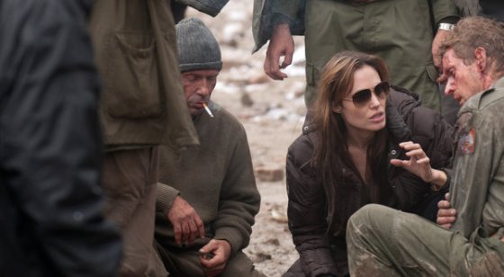 Angelina Jolie directing on the set of “In the Land of Blood and Honey,” about the war in Bosnia. ©Dean Semler/FilmDistrict and GK Films